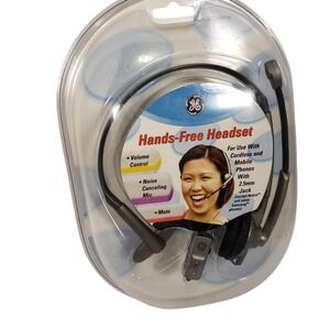 GE Hands-Free Headset Cordless Mobile Phone 2.5mm‎ Jack Noise Canceling Mic
